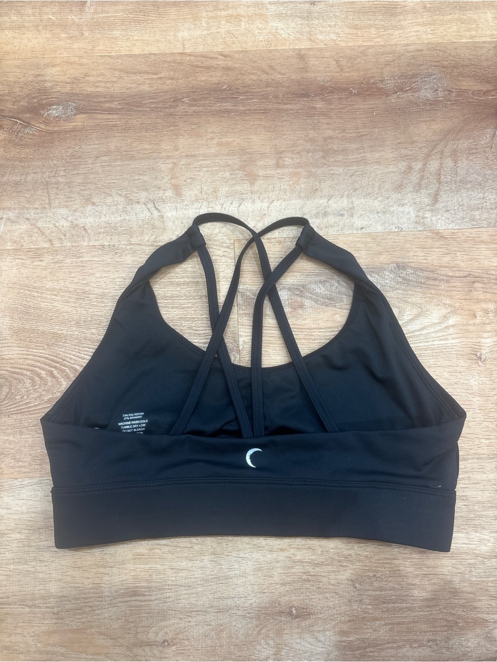 ZYIA Black Strappy Sports Bra with Crescent Back Detail